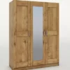 TONI Szafa dębowa 3-drzwiowa z lustrem 150 cm